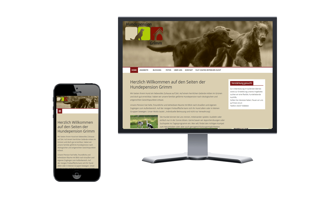 Webseite der Hundepension Grimm modifiziert